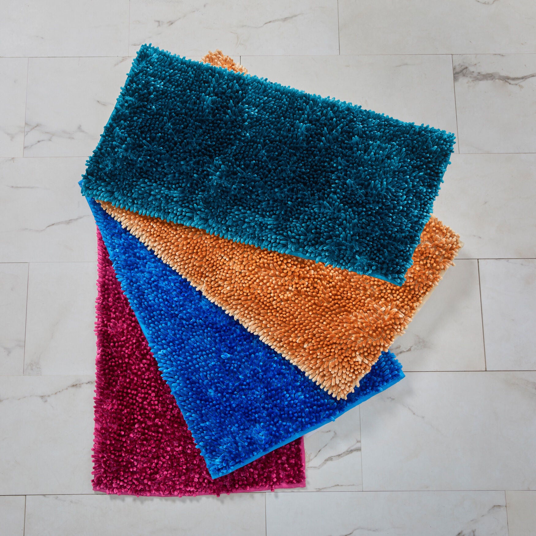 Butter Chenille Bath Rug, RASPBERRY, on-hover image number 1