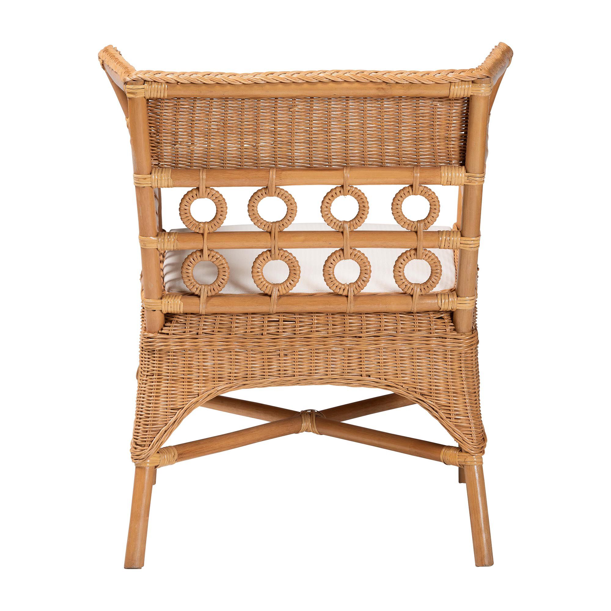 bali & pari Oxford Bohemian Light Honey Rattan Arm Chair, LIGHT HONEY, alternate image number 4