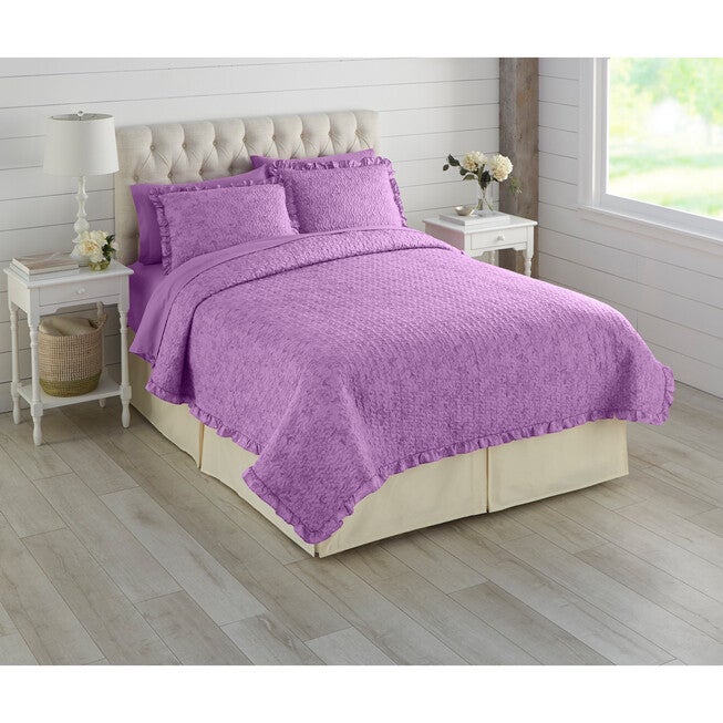 Jane Ruffle Edge Coverlet, VIOLET, hi-res image number null