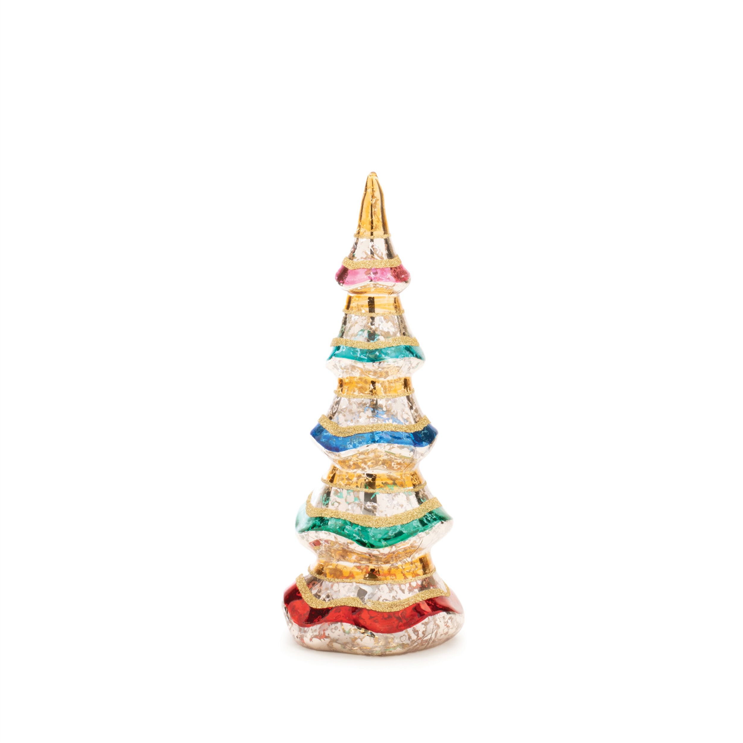 Multicolor Mercury Glass Pine Tree (Set of 3), GOLD RED GREEN BLUE, alternate image number 3