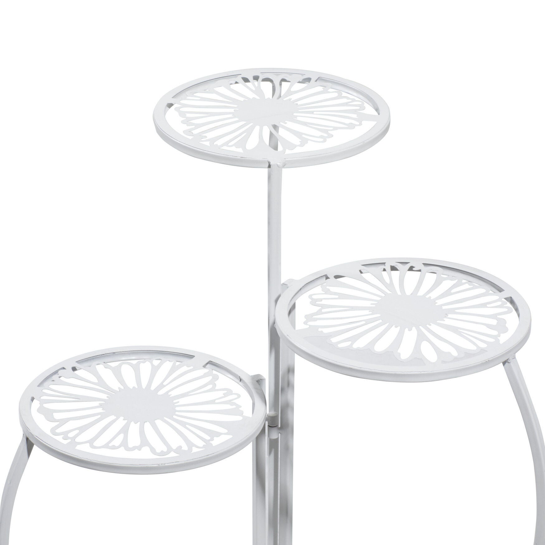 Set Of 3 White Metal Traditional Plantstand, , alternate image number 5