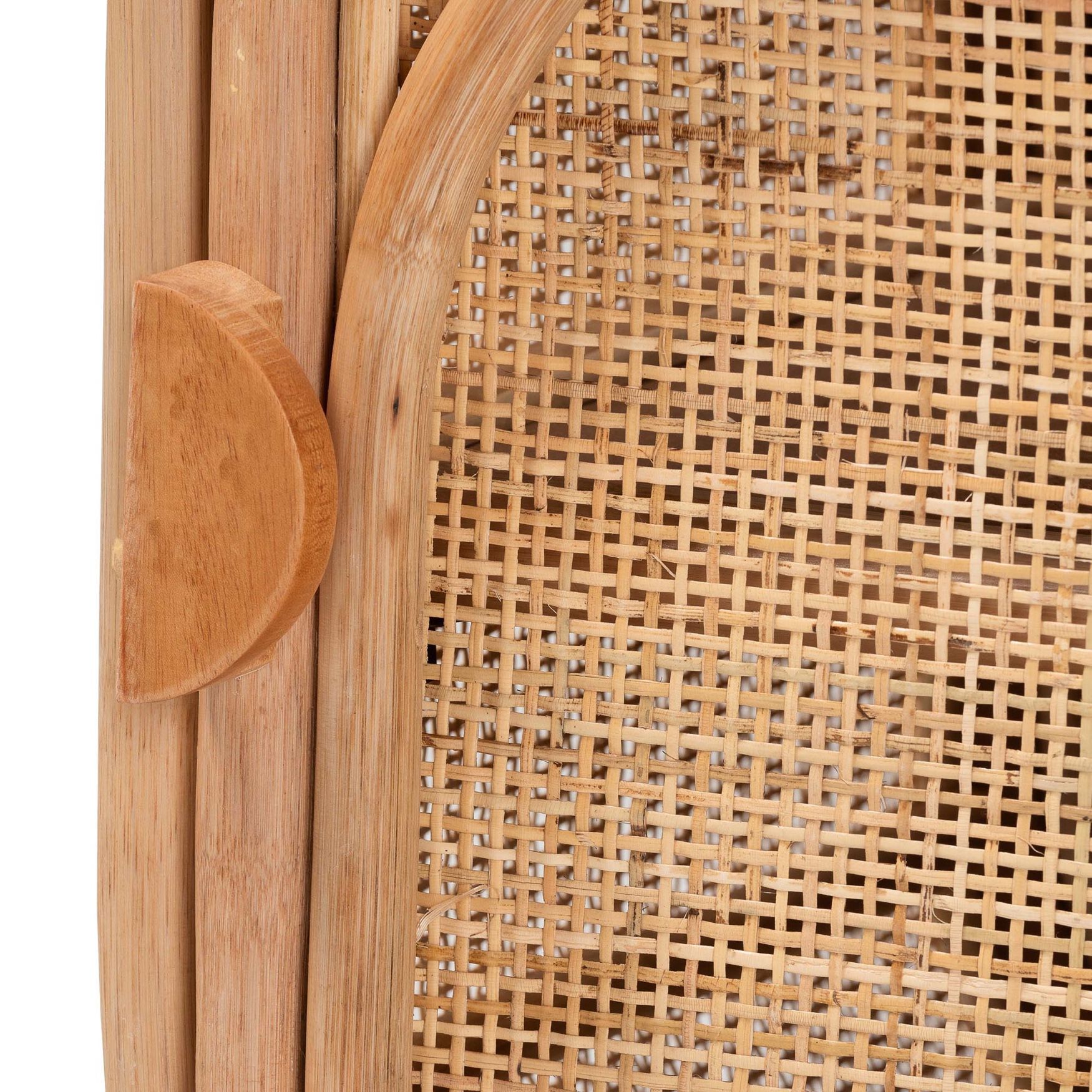 Keita Bohemian Natural Rattan and Mahogany Wood Nightstand, , alternate image number 10