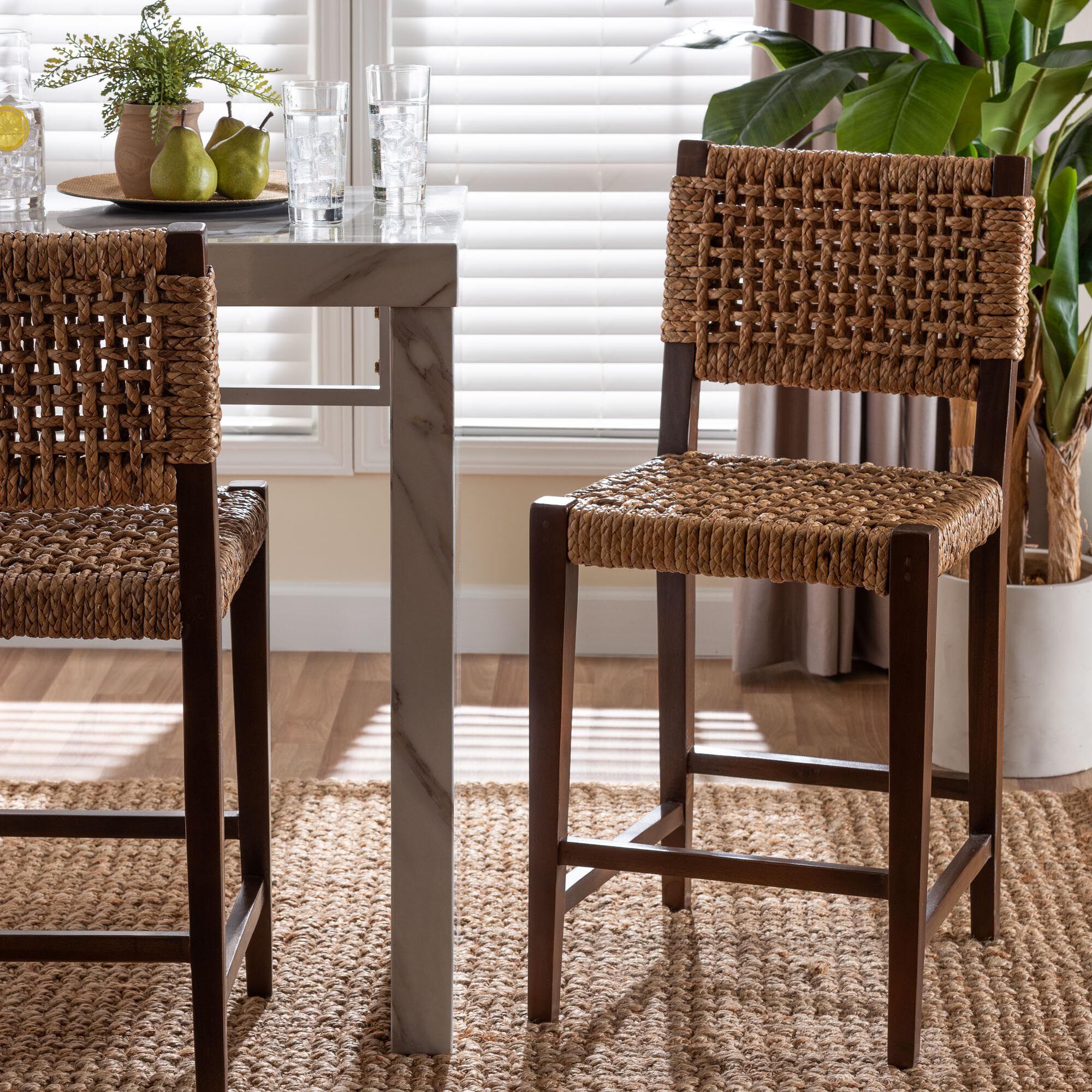 Alise Seagrass Counter Stool, EARTHY BROWN, hi-res image number 0