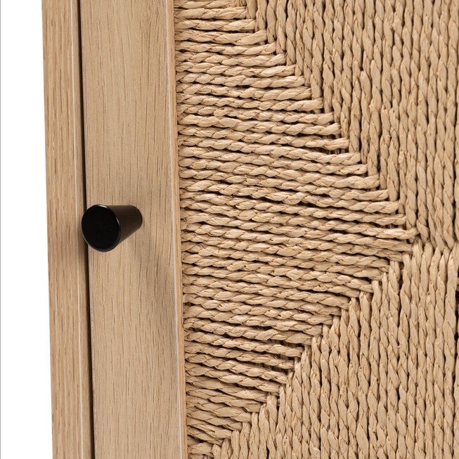 Cherelle Mid-Century Modern Light Brown And Black 1-Drawer End Table, , alternate image number null