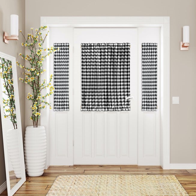 Buffalo Check Rod Pocket Door Panel And Tieback, , alternate image number 2