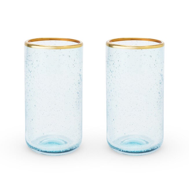 Aqua Bubble Glass Tumbler Set, BLUE, hi-res image number null
