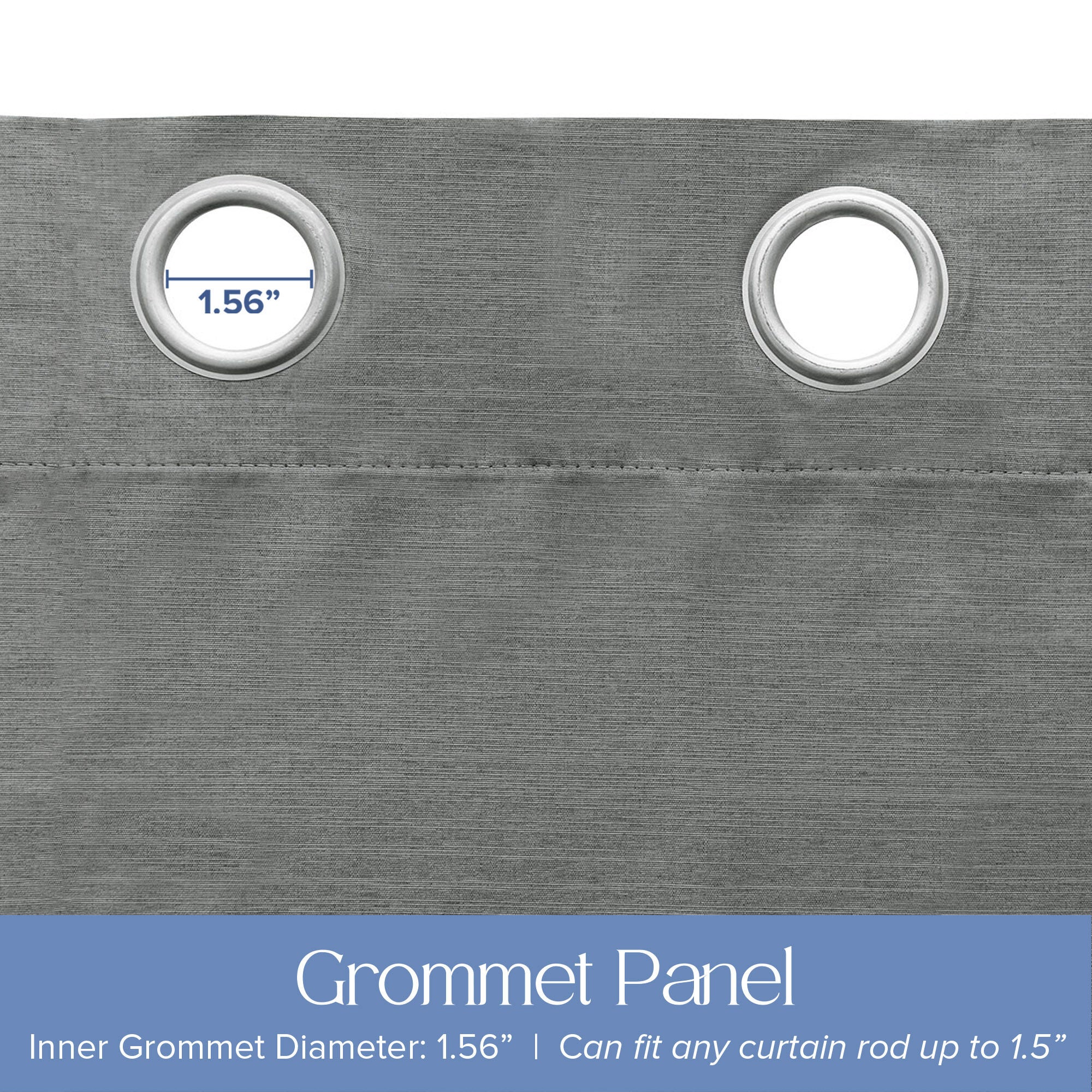 Brushed 100% Blackout Grommet Pair, DARK GREY, alternate image number 3