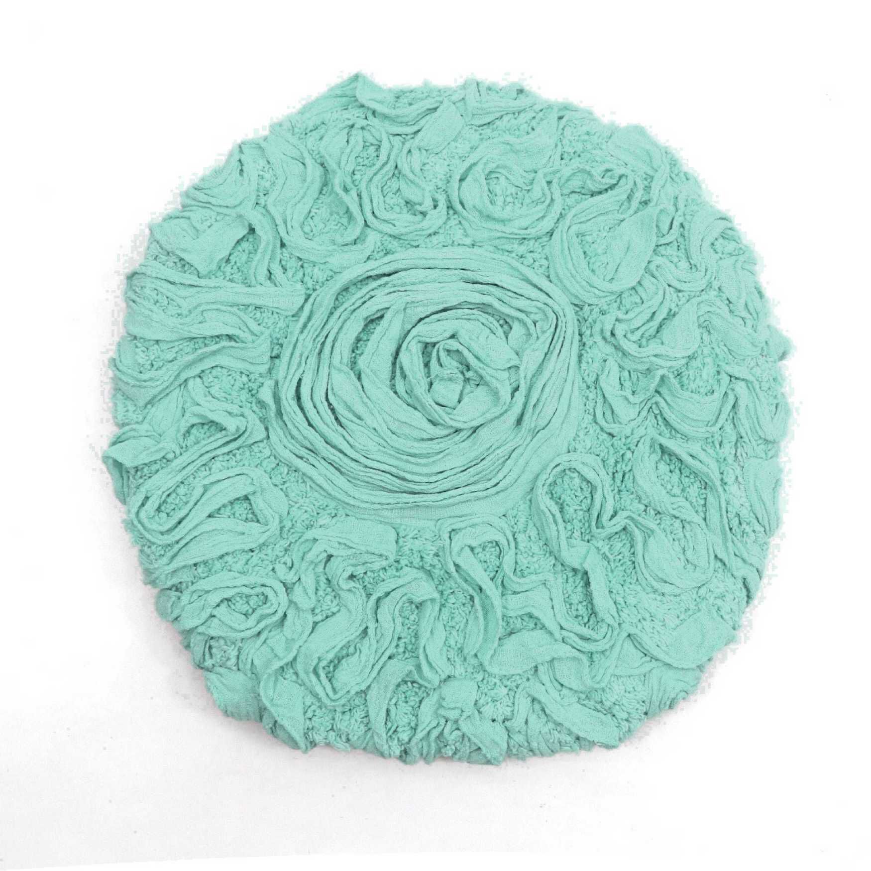 Bell Flower Bath Rug Collection, TURQUOISE, hi-res image number 0