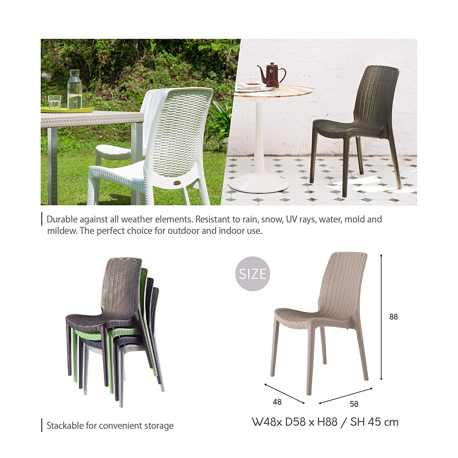 Stackable outdoor dining chair dimensions diagram