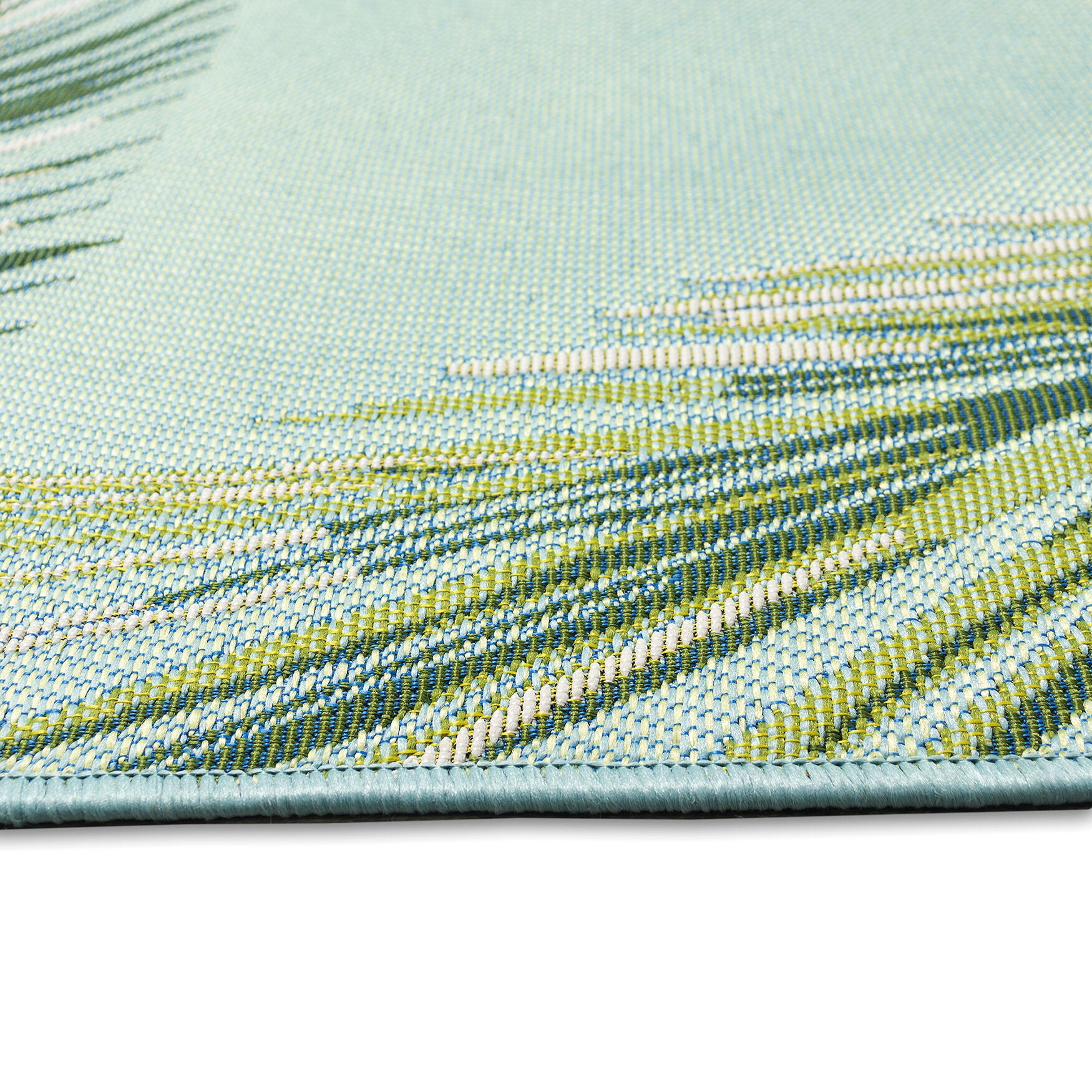 Liora Manne Marina Palm Border Indoor/Outdoor Area Rug Aqua 7 feet 10 inches x 9 feet 10 inches, , alternate image number 2