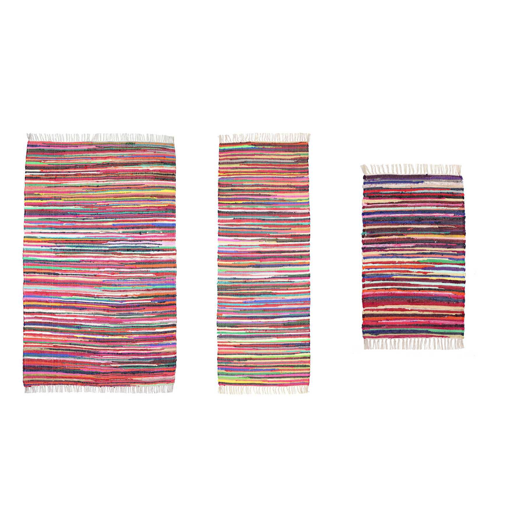 Modern Home Multi Chindi 3 Piece Area Rug Set, MULTI, hi-res image number 0
