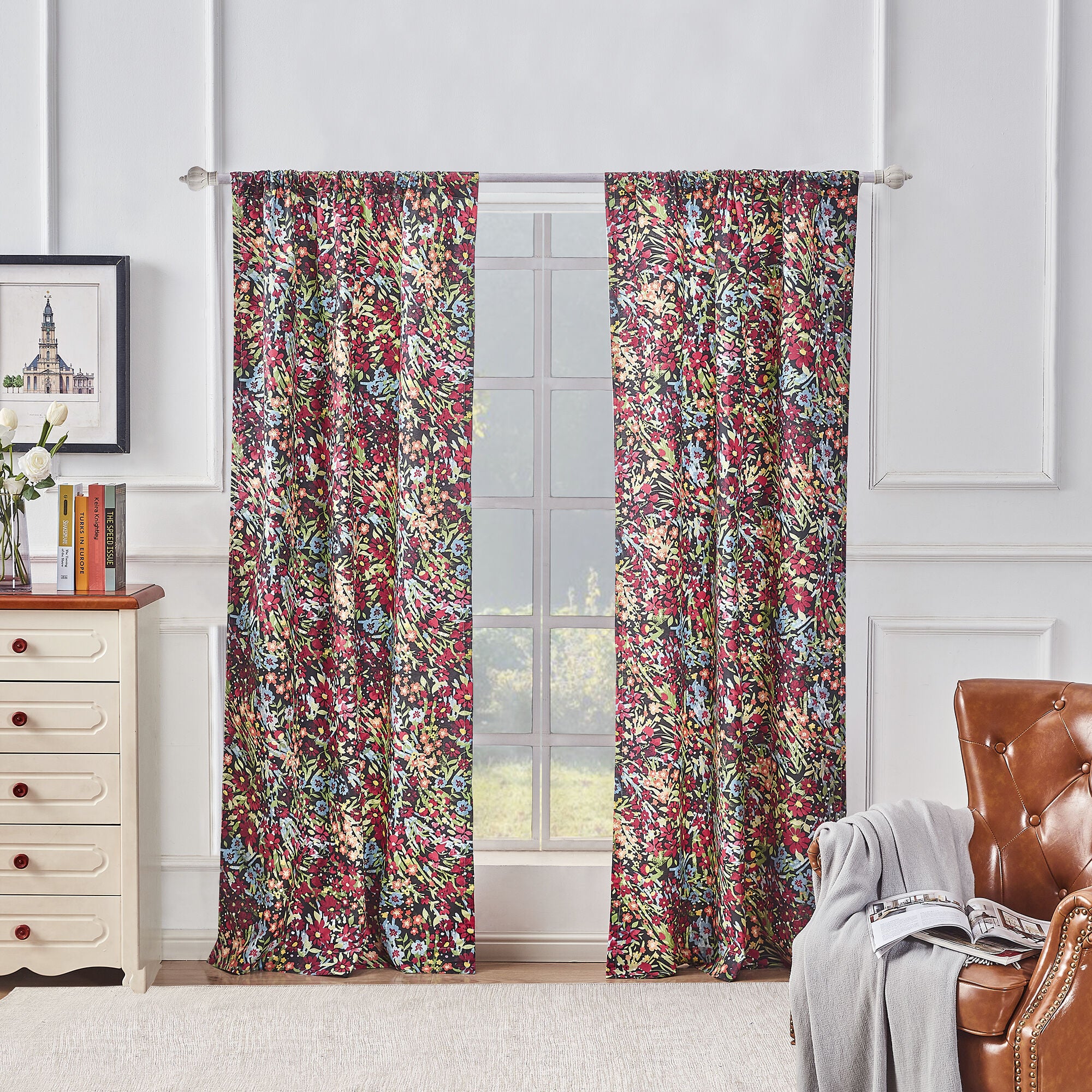 Alice Window Curtain Panels, Set of 2, 84 inches, MIDNIGHT, alternate image number 4