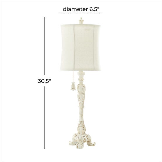 White Polystone Coastal Buffet Lamps, , alternate image number null