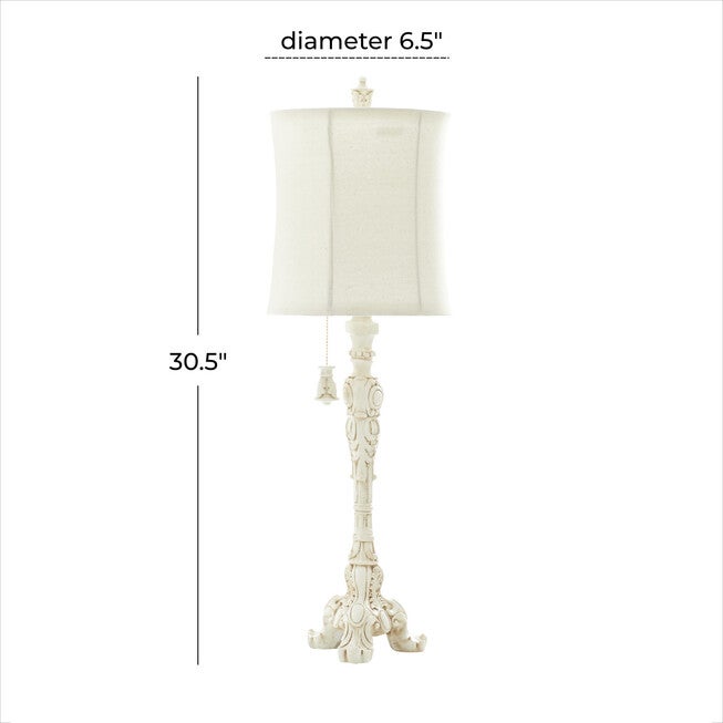 White Polystone Coastal Buffet Lamps, , alternate image number null