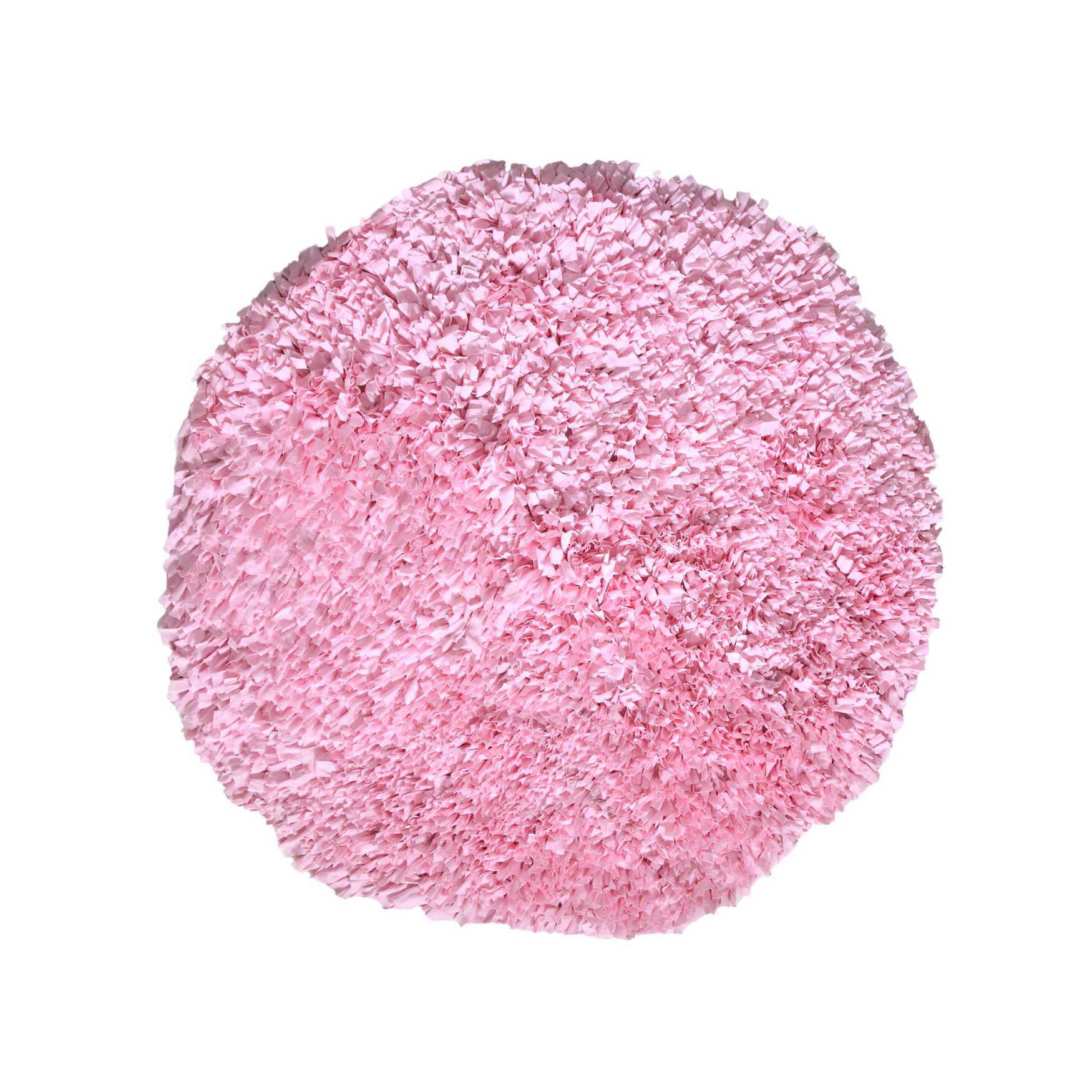Bella Premium Jersey Shaggy Round Area Rug, BABY PINK, hi-res image number 0