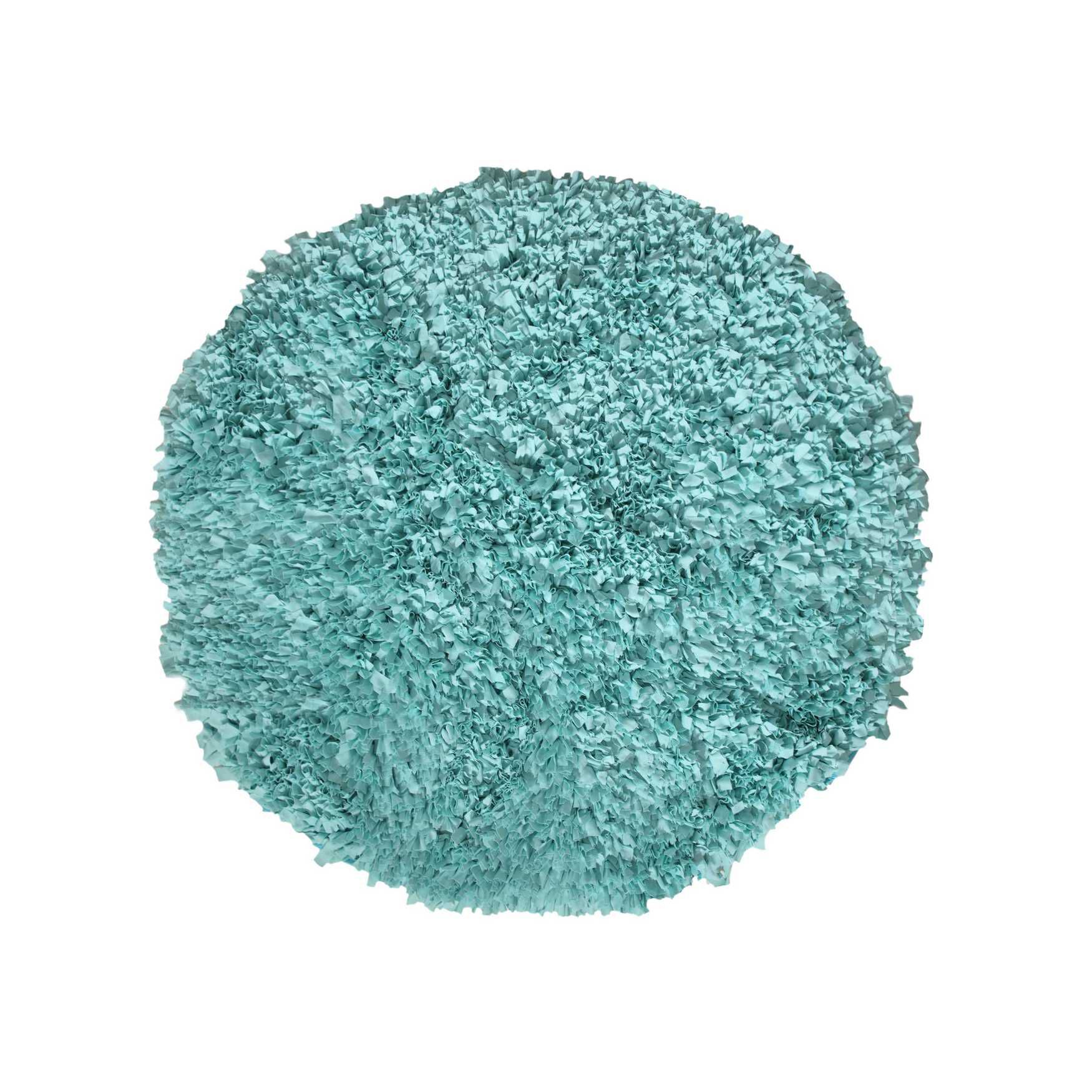 Bella Premium Jersey Shaggy Round Area Rug, AQUA, hi-res image number 0