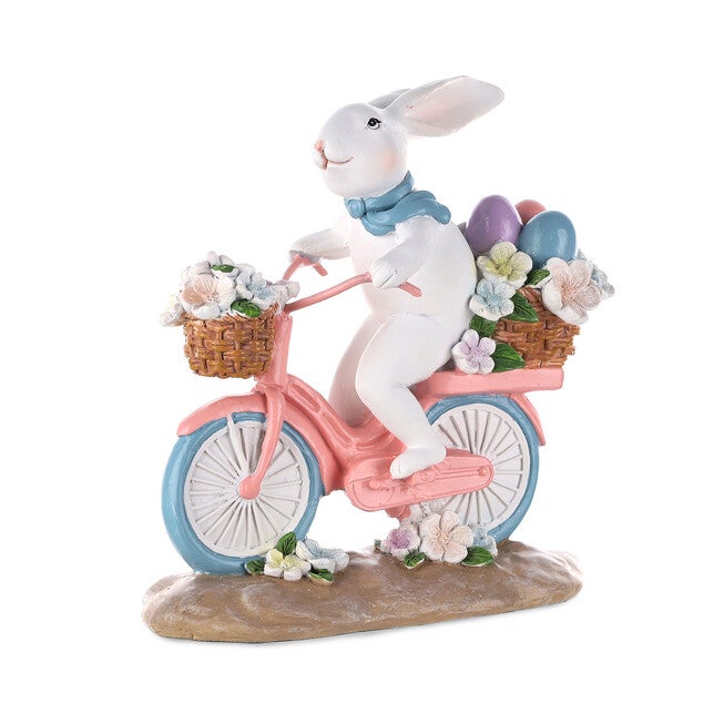 Easter Bunny On Bike Figurine (Set Of 2), PINK, hi-res image number 0