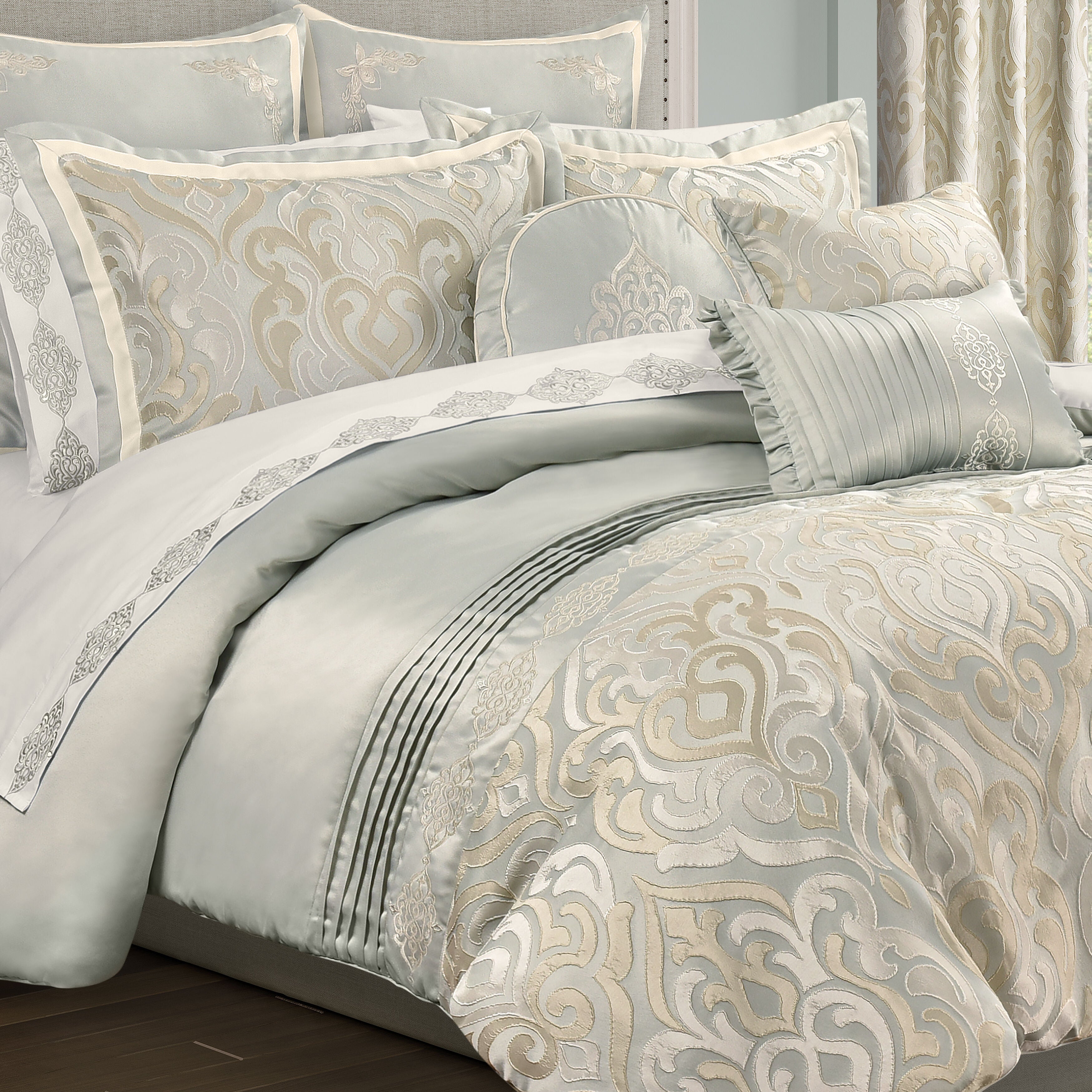 CALMFIELD COMFORTER SET, AQUA, alternate image number 1