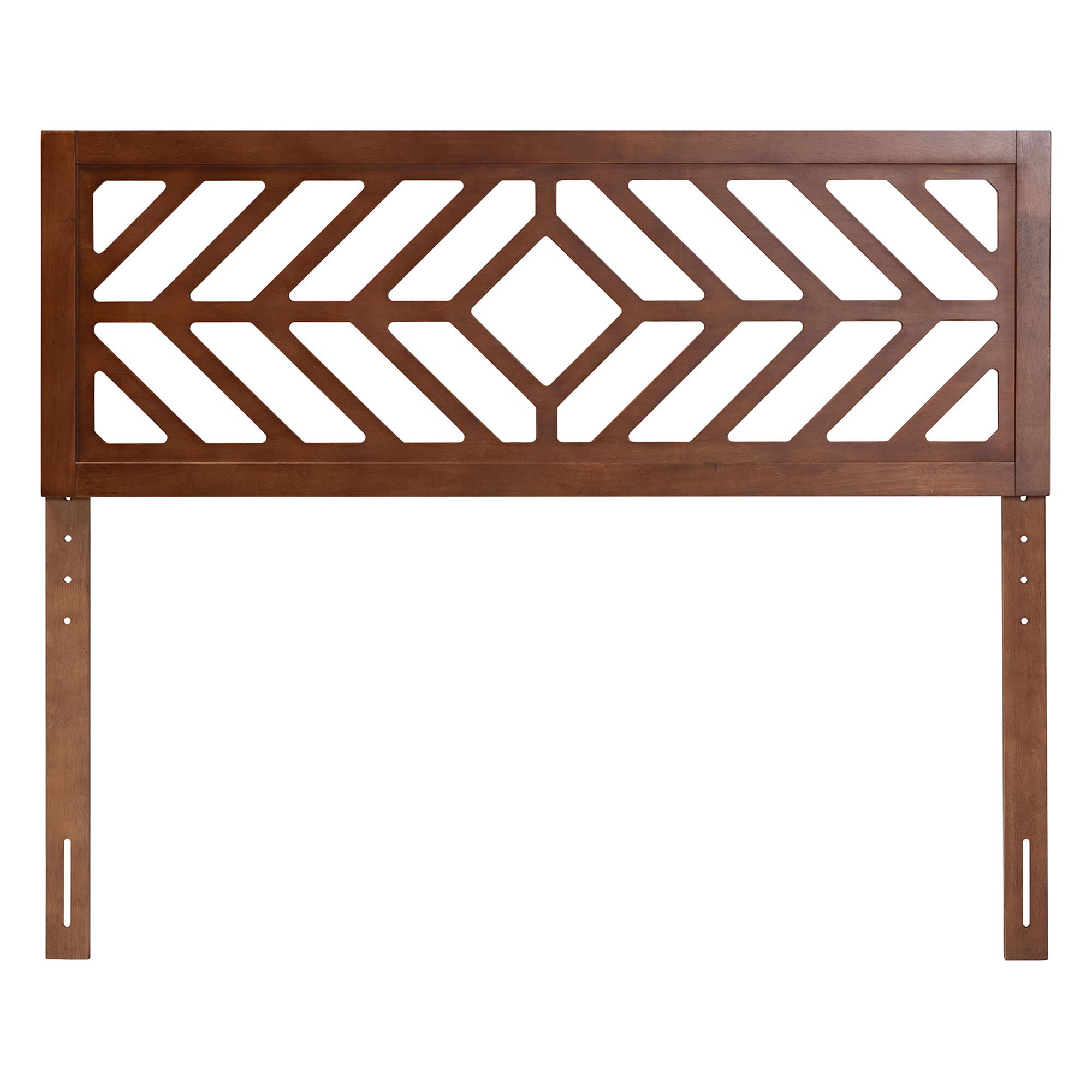 Olsen Wood Headboard with Geometric Cutout Design, Queen, BROWN, alternate image number 2