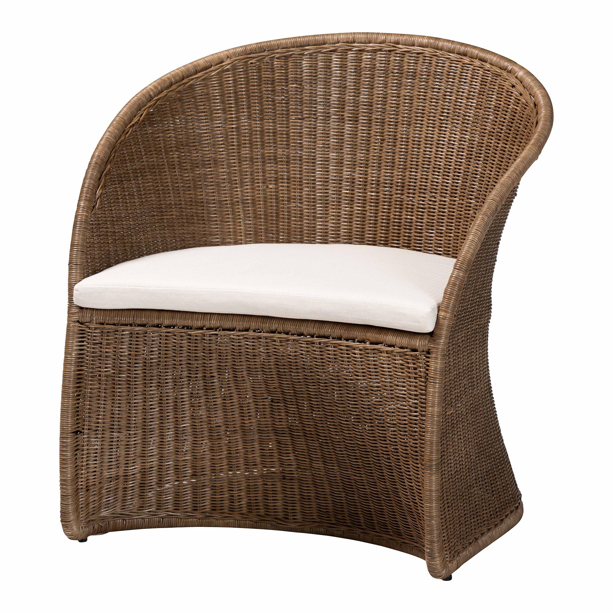Kintamani Bohemian Greywashed Rattan Accent Chair, GREYWASHED, alternate image number 1