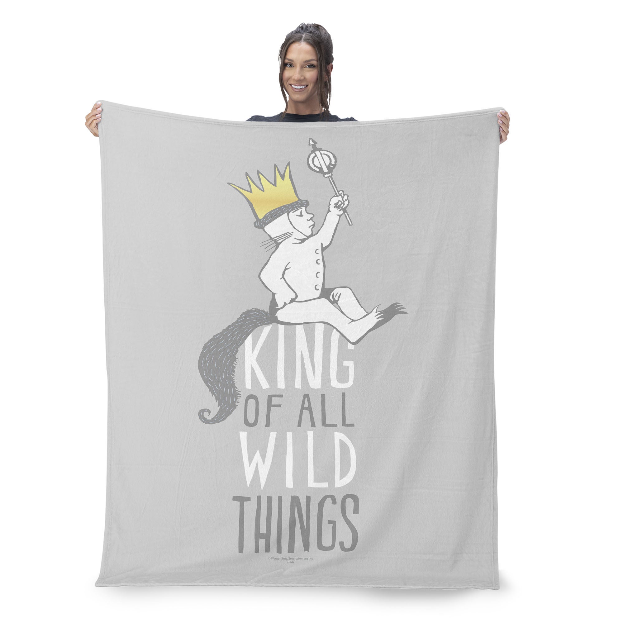 Warner Bros. Where the Wild Things Are King of All Silk Touch Throw Blanket 50x60 Inches, GRAY, on-hover image number 1