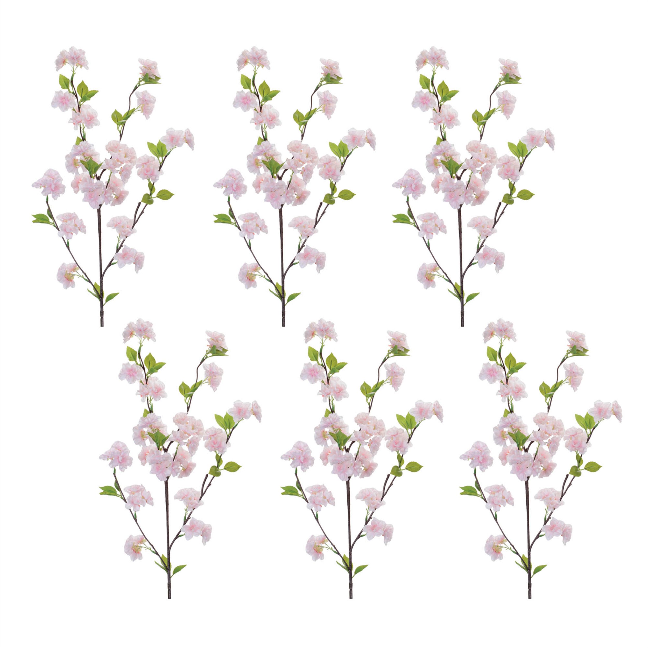 Apple Blossom Floral Branch Set of 6, PINK GREEN, alternate image number 2