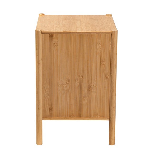 Naresh Mid-Century Modern Transitional Natural Brown Bamboo Wood 2-Drawer End Table, , alternate image number 1