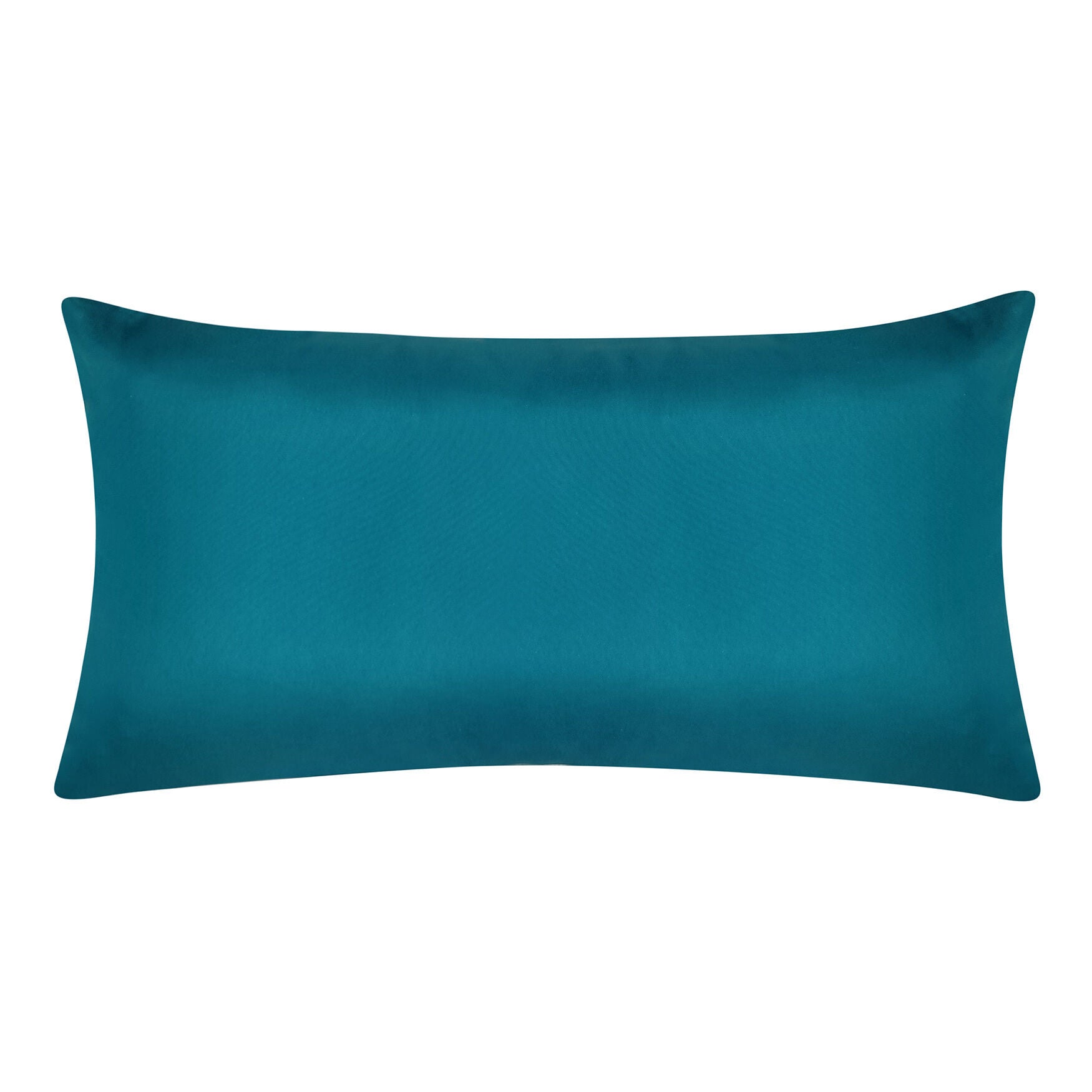 Edie @ Home Indoor/Outdoor Ombre Bias Crewel Embroidered Stripe Decorative Throw Pillow 12X24, Aqua Multi, , on-hover image number 1