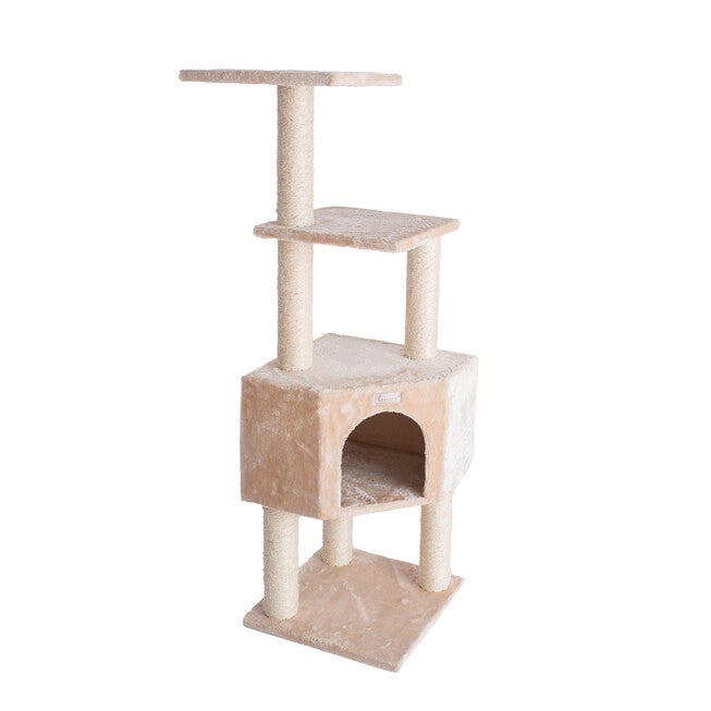 Gleepet 48 inches Real Wood Cat Tree With Perch And Playhouse, , alternate image number null
