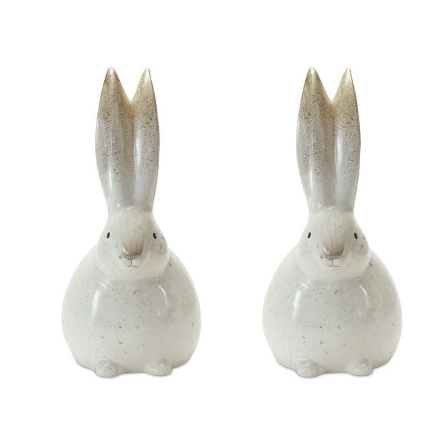 Bunny (Set of 2) 11.75 inchesH Terra Cotta, WHITE/GOLD, hi-res image number null