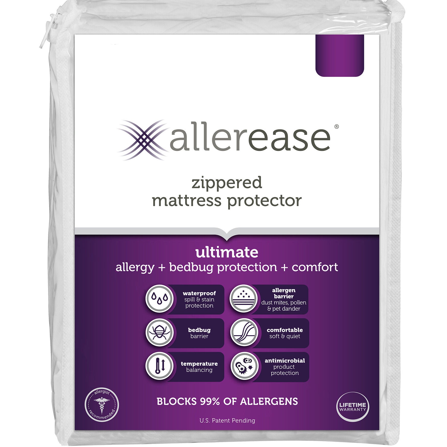 AllerEase Ultimate Mattress Protector, WHITE, hi-res image number 0