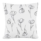 Contoured Tulips Fluffed Polyester 18"Sq. Pillow, WHITE, hi-res image number null