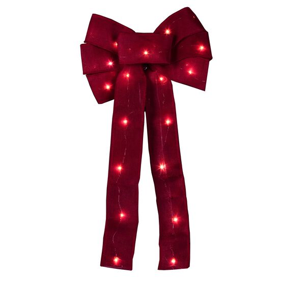 Red LED Wired Ribbon Bow, , alternate image number null