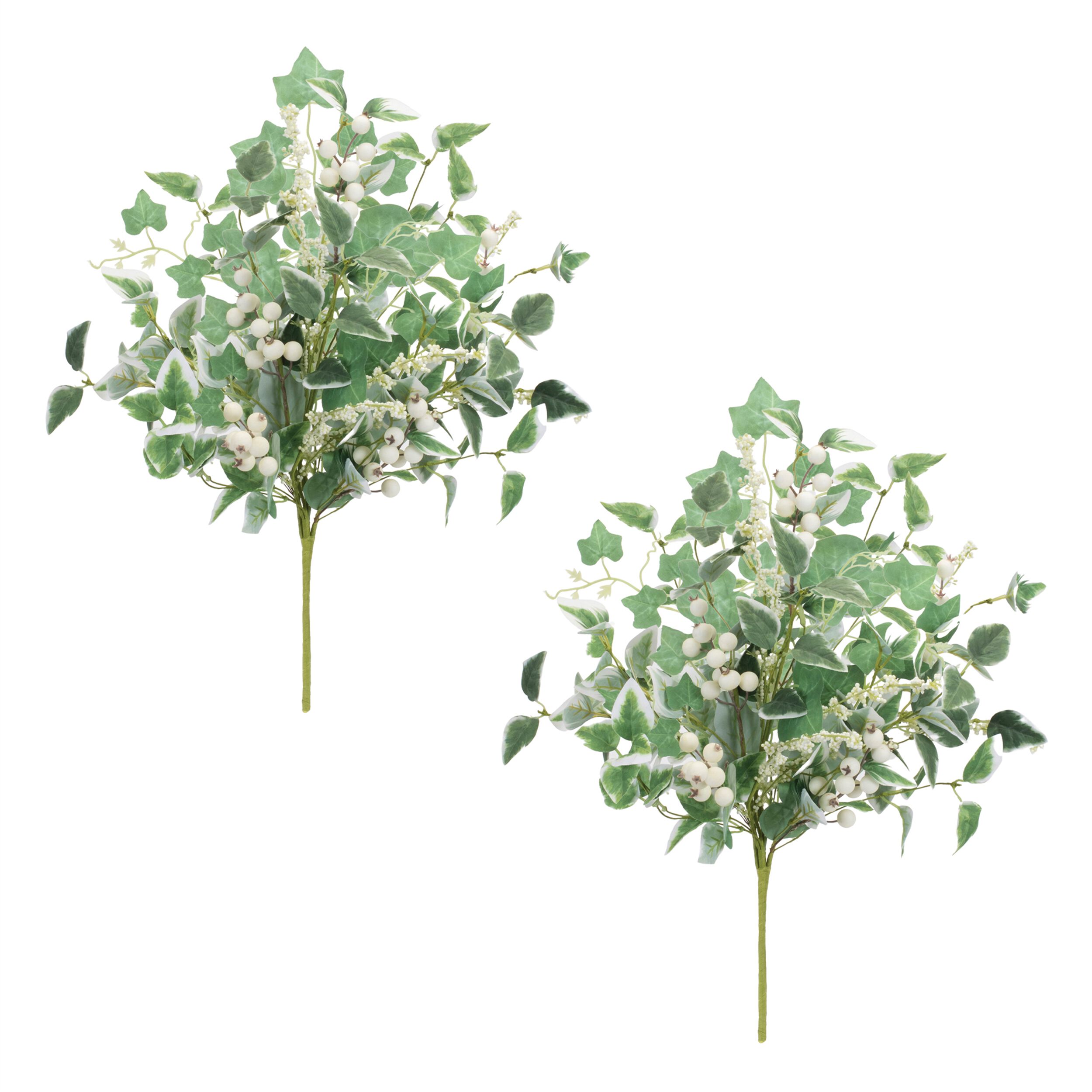 Mixed Ivy Foliage Berry Bush (Set of 2), GREEN/WHITE, alternate image number 1