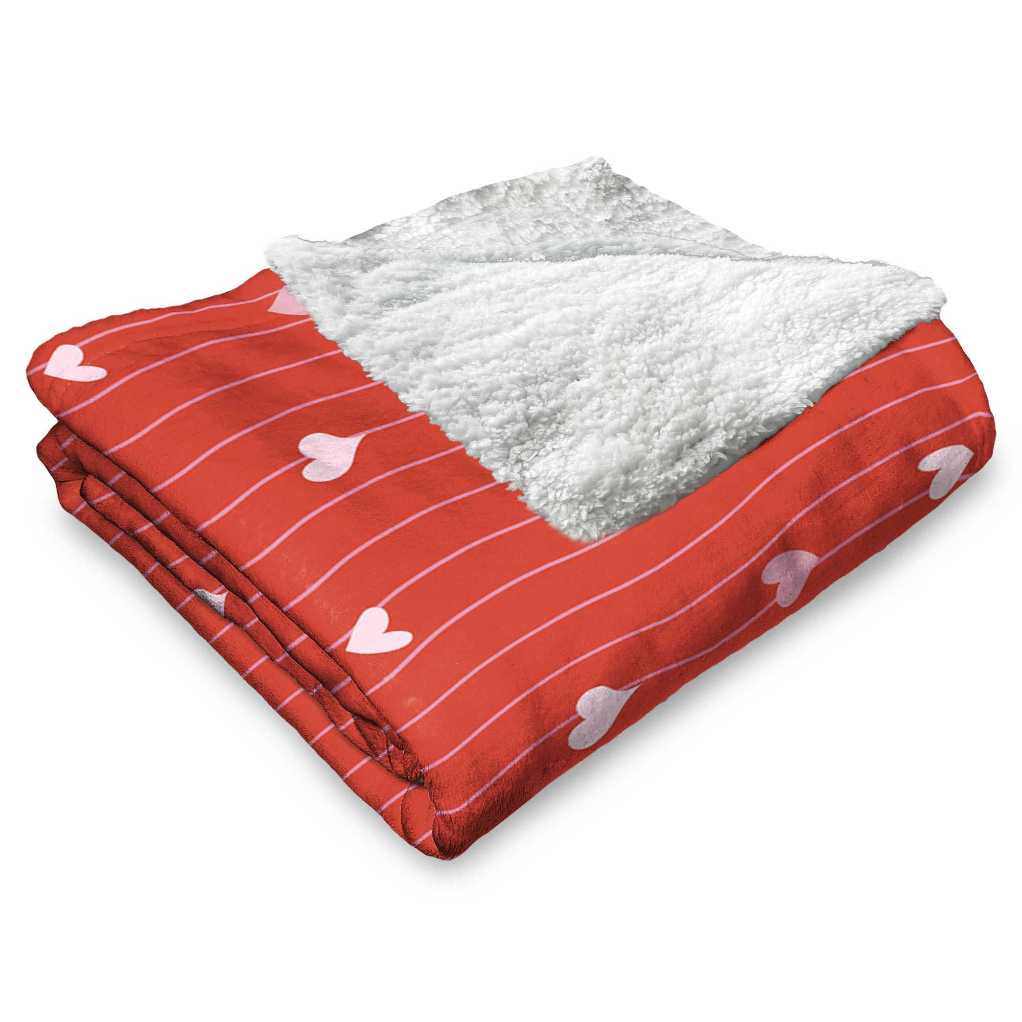 Valentine's Day Line Hearts Silk Touch Sherpa Throw Blanket 50x60 Inches, HEARTS THROW, alternate image number 3