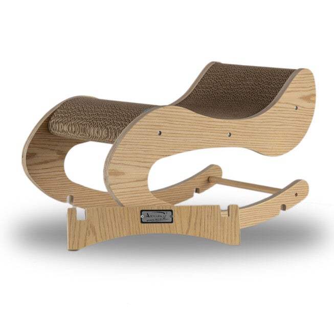 Armarkat Real Wood Medium Wooden Cat Rocking Chair, Detachable Cat Swing Chair S1302 Cat Chair, BEIGE, hi-res image number null