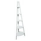 5-Shelf Corner Ladder Bookcase - White, , alternate image number null