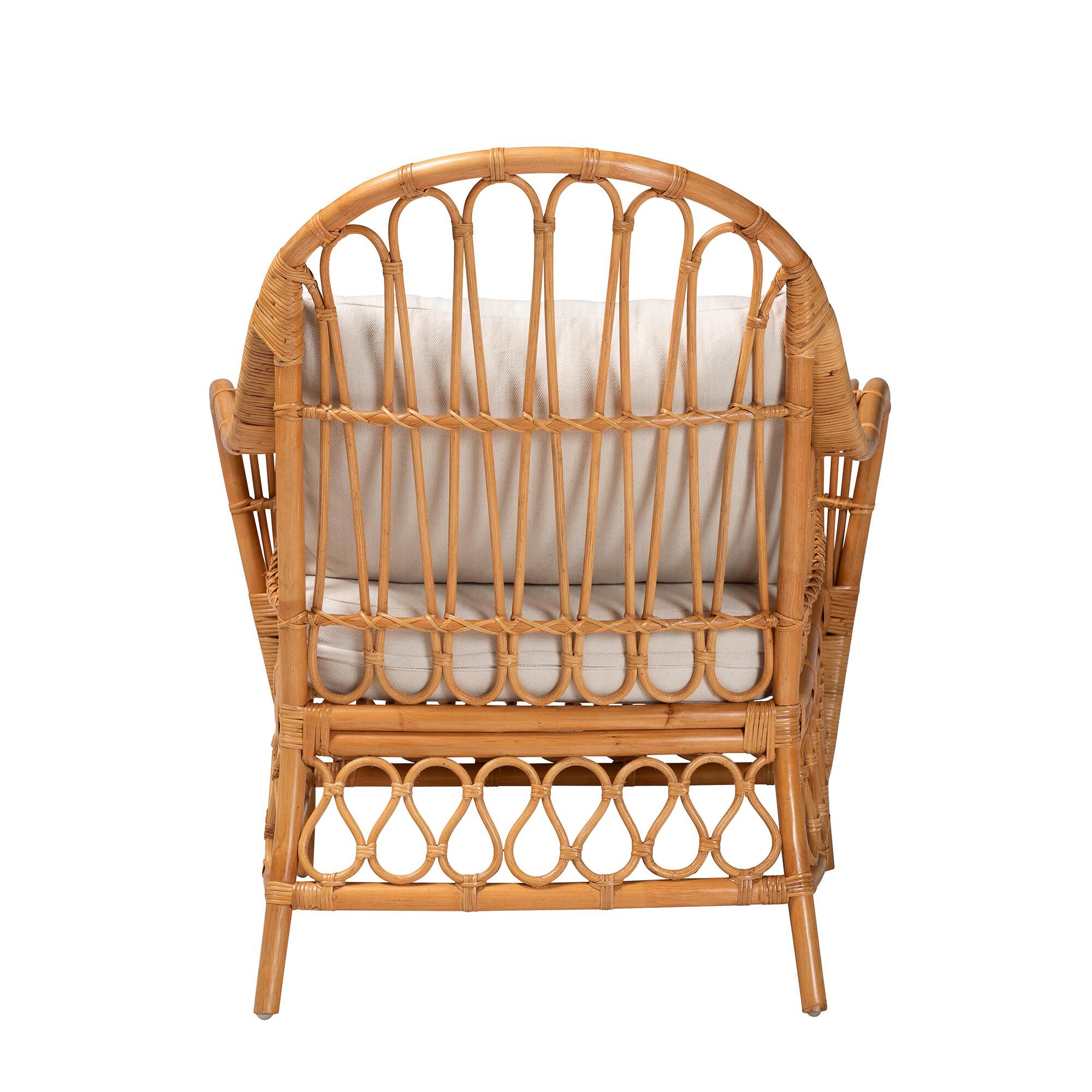 Reina Bohemian Light Honey Rattan Arm Chair, LIGHT, alternate image number 4