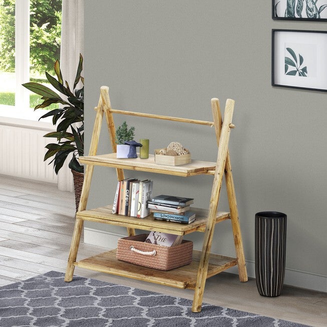 Java Wood Shelf Bookcase, NATURAL, hi-res image number null