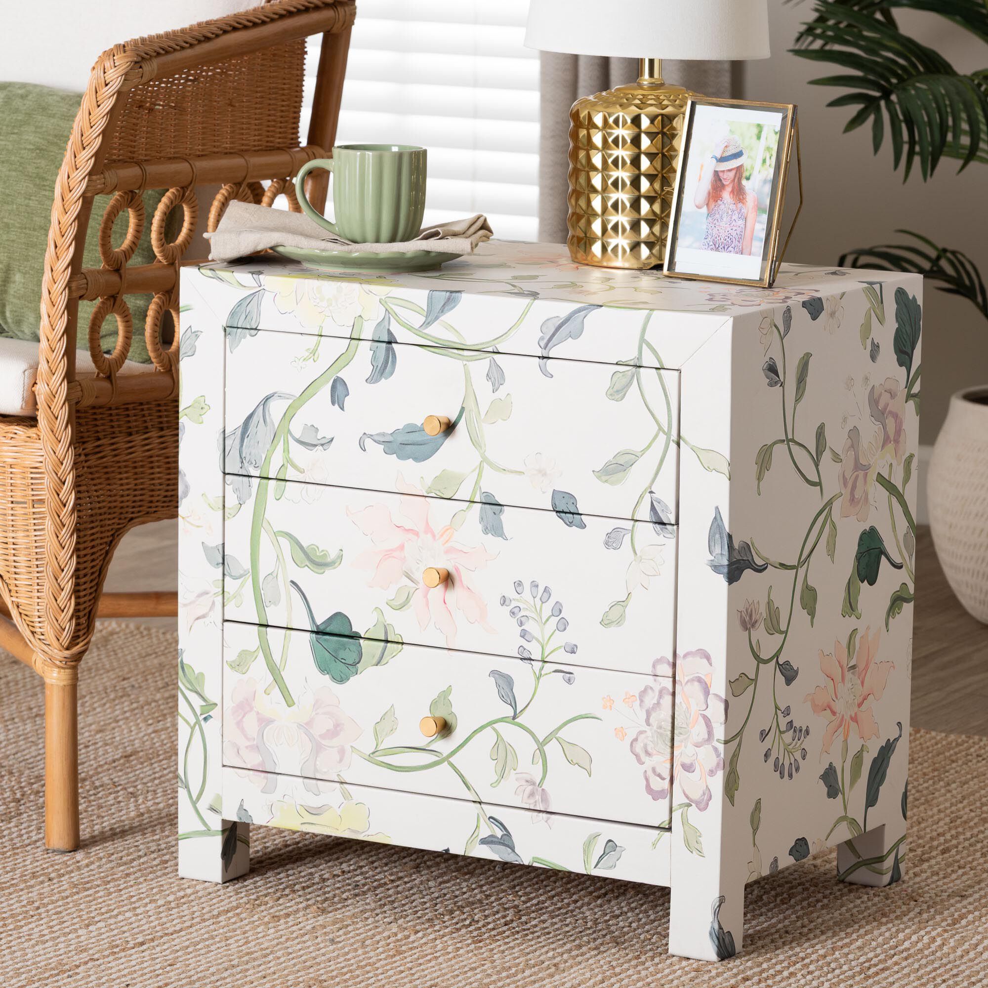 Connery Floral  End Table, MULTICOLOR, hi-res image number 0