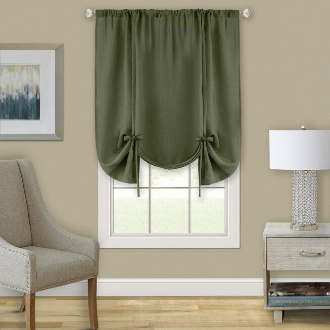 Darcy Window Tie-Up Shade, GREEN, hi-res image number null