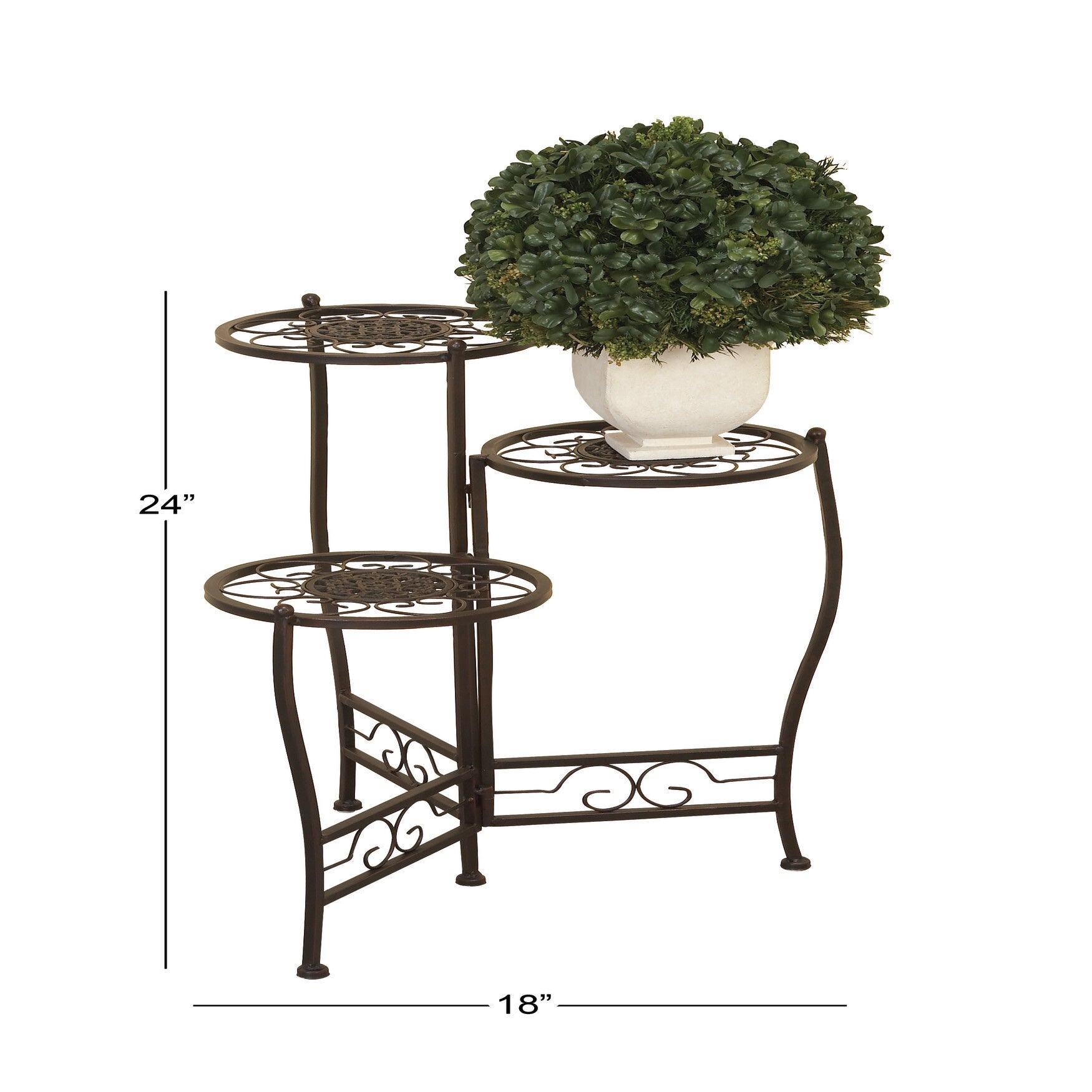 Set Of 3 Brown Metal Traditional Plantstand, , alternate image number 8