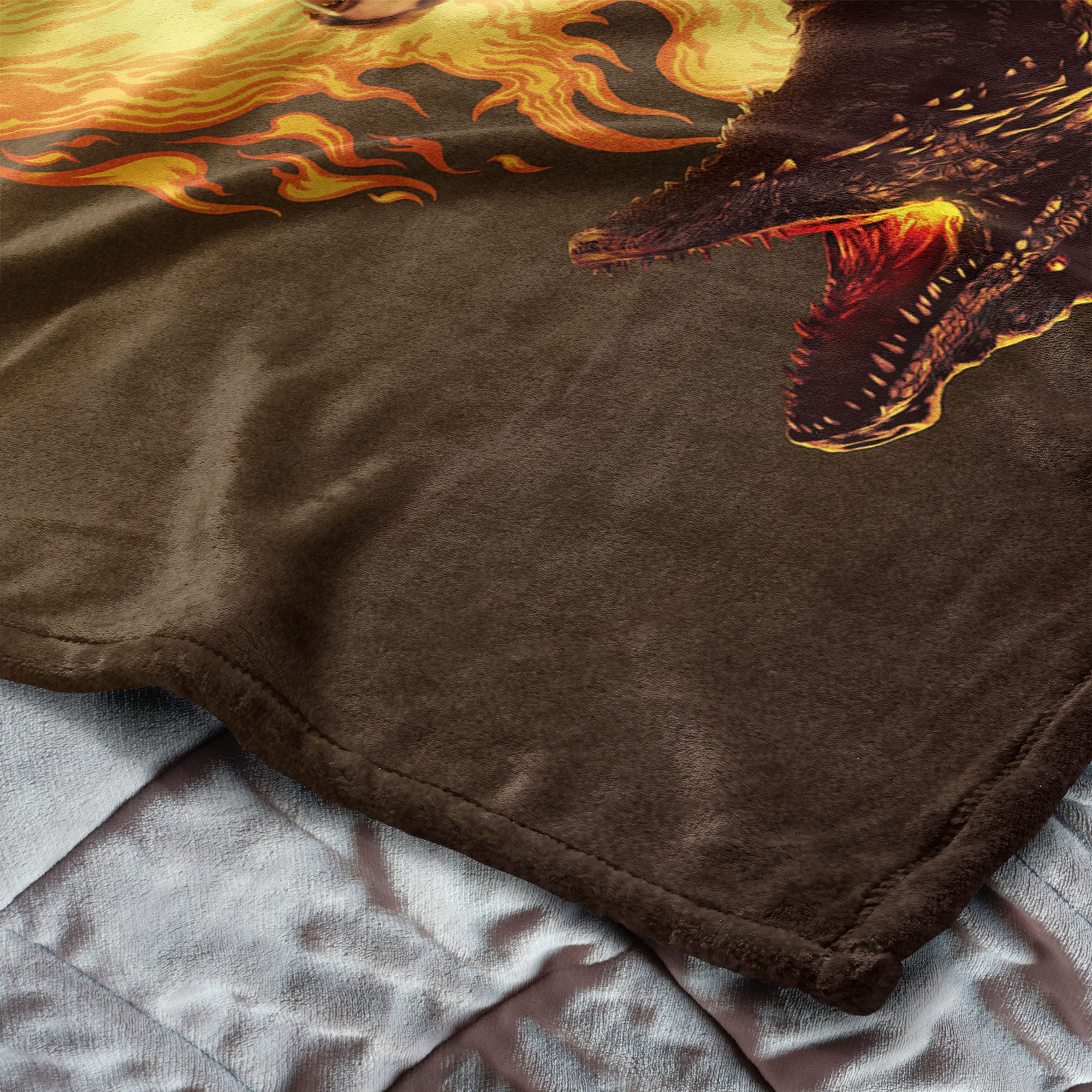 Warner Bros. House of the Dragon Fire and Blood Reigns Silk Touch Throw Blanket 50x60 Inches, YELLOW, alternate image number 4