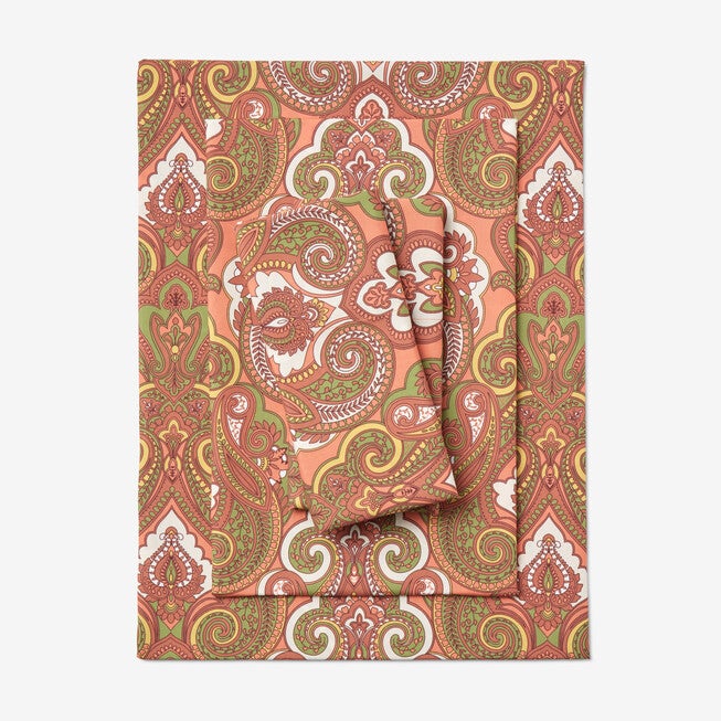 Paisley Printed Microfiber Sheet Set, SPICE, hi-res image number null