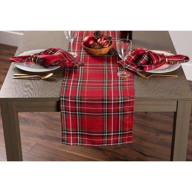 Holiday Metallic Plaid Napkin, Set of 6, , on-hover image number 1