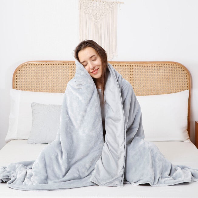 Crystal 15lb Reversible Cooling Weighted 48x72 Blanket with Removable Cover, , on-hover image number null