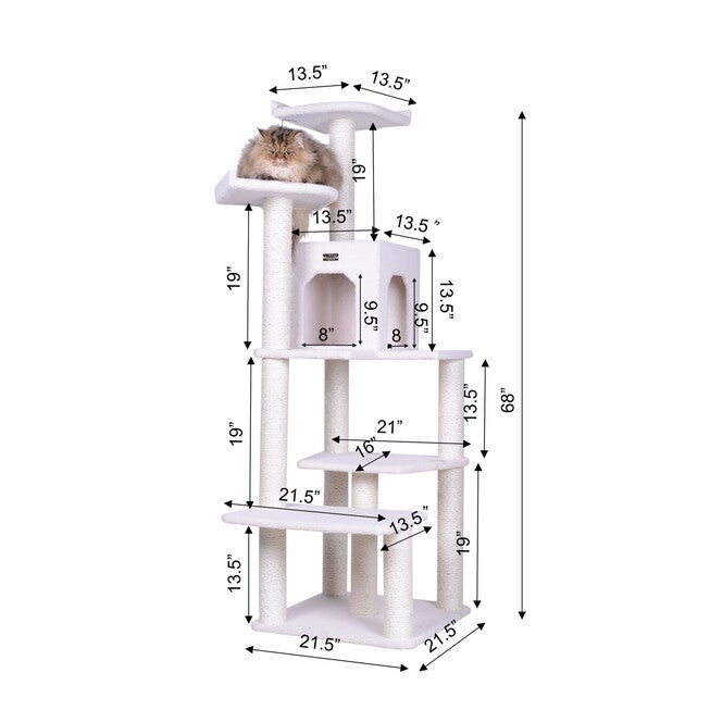 Real Wood 68 inches Six Levels Cat Tree Condo, , alternate image number null