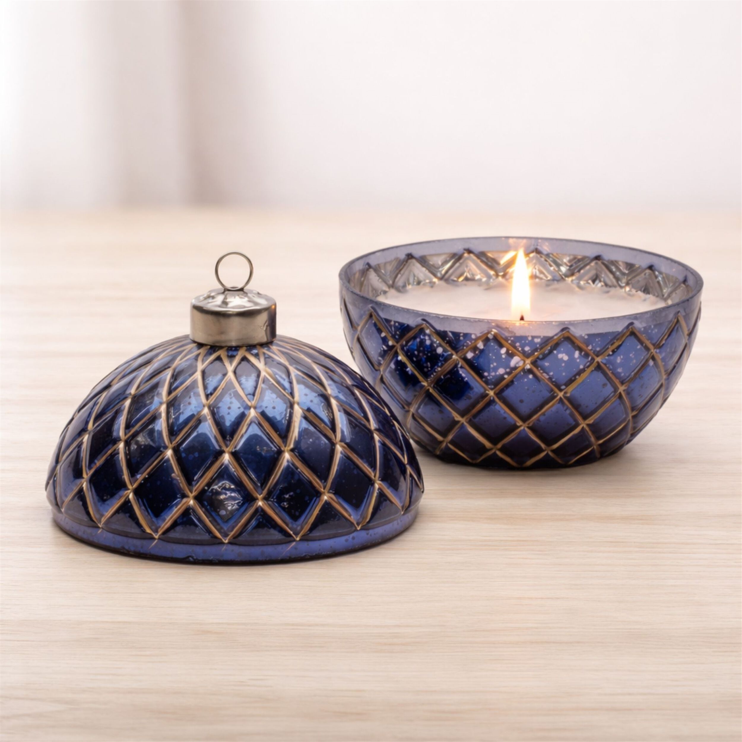LED Candle Ornament 5.75 inchesD, BLUE GOLD, alternate image number 2