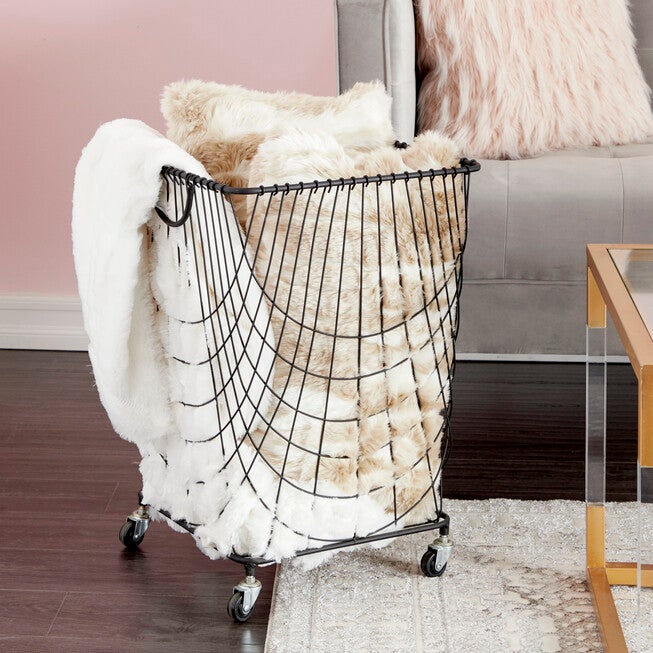 Cosmoliving By Cosmopolitan Black Storage Cart Storage Cart, , alternate image number null