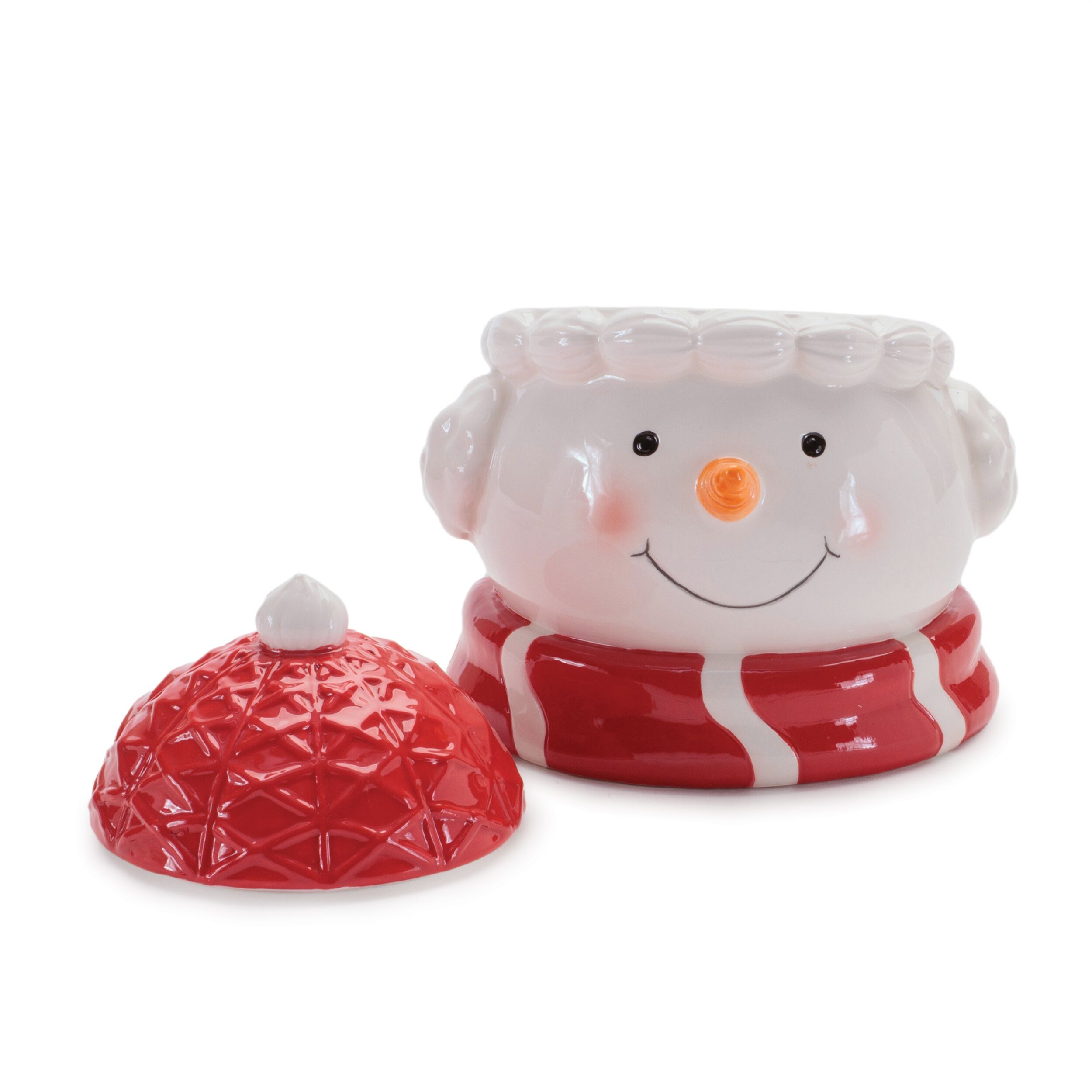 Ceramic Holiday Canister (Set of 2), WHITE RED, alternate image number 5